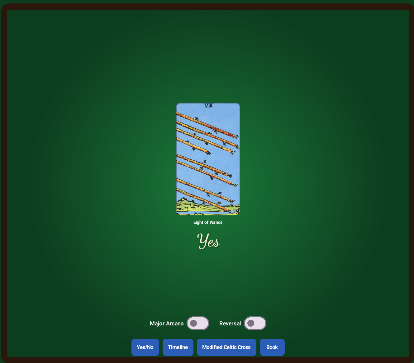Yes/No single-card reading